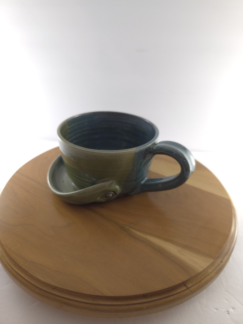 Mudworks Pottery Soup & Cracker Bowl Signed JoAnn Stratakos Blue Green, handmade